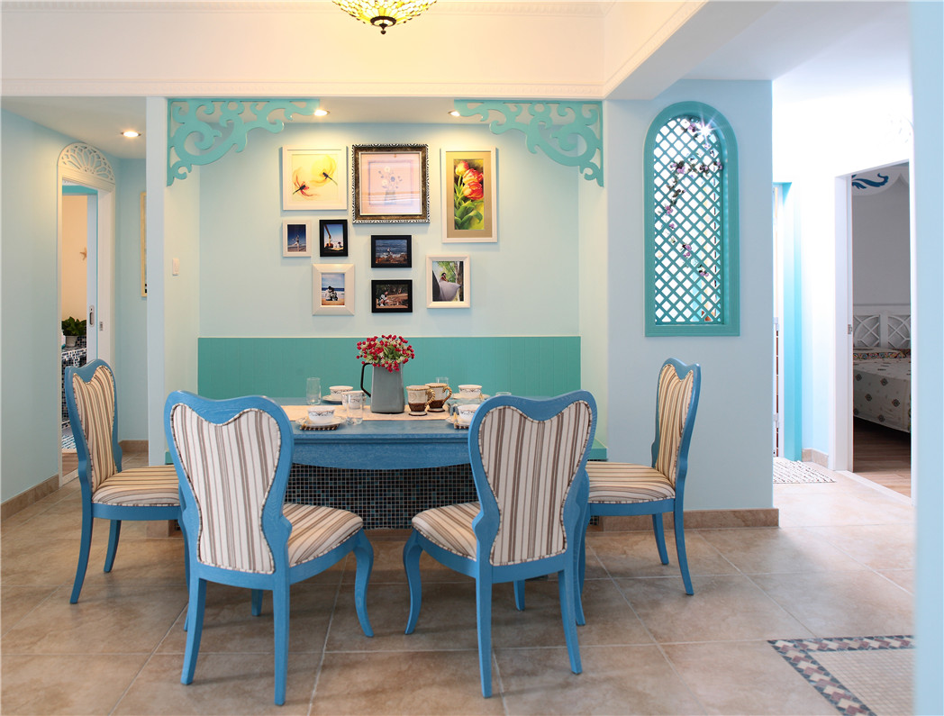 地中海餐厅照片墙实景图