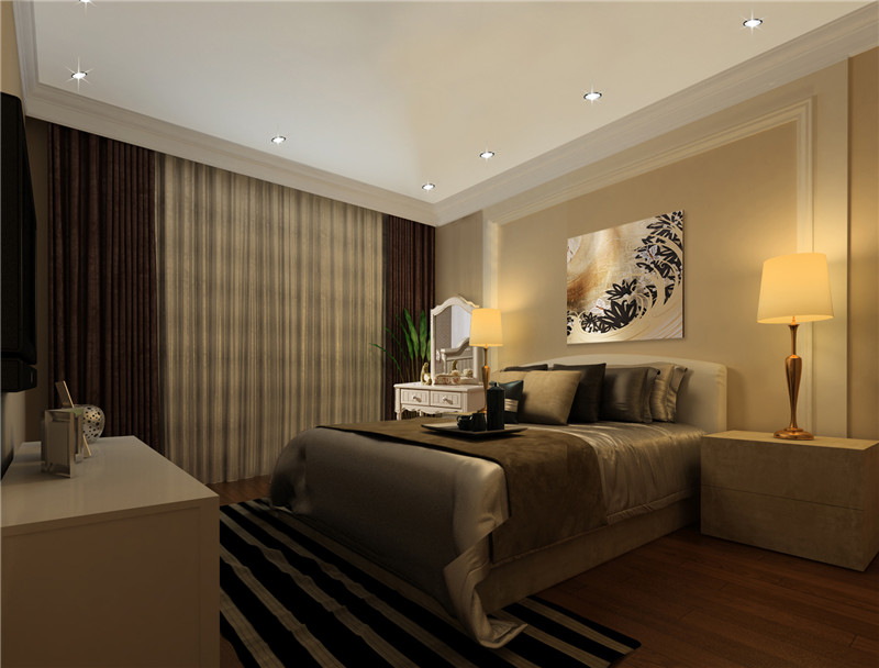 140平欧式风格装修效果图卧室