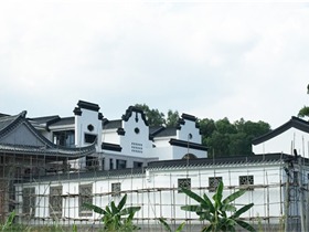 新中式庭院背景墙效果图