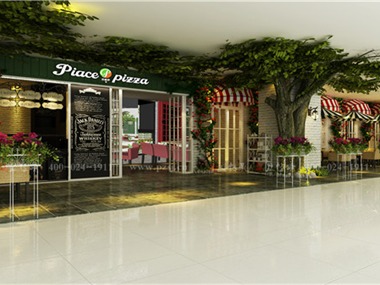 沈阳万达商场Piace pizza 餐厅项目设计外围