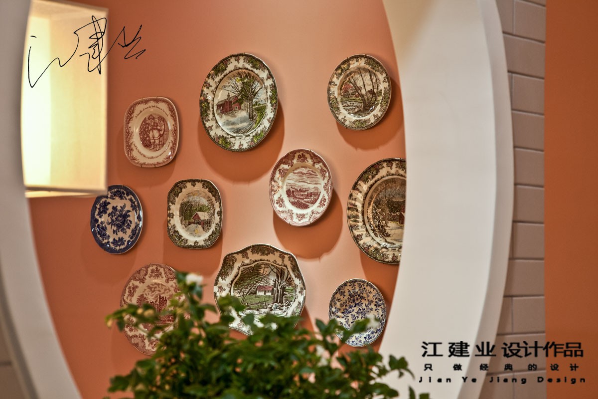 中式餐廳背景墻實景圖