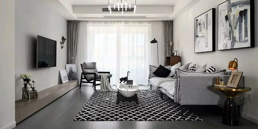 140㎡现代简约三房 以黑白灰为主色调的时尚空间