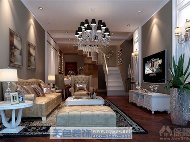 现代简欧风格简洁明了,家具布置与空间密切配合,在造