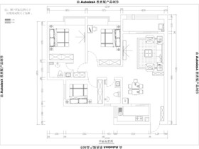 長水航城122平米三室兩廳兩衛(wèi)現(xiàn)代風格平面布置戶型圖